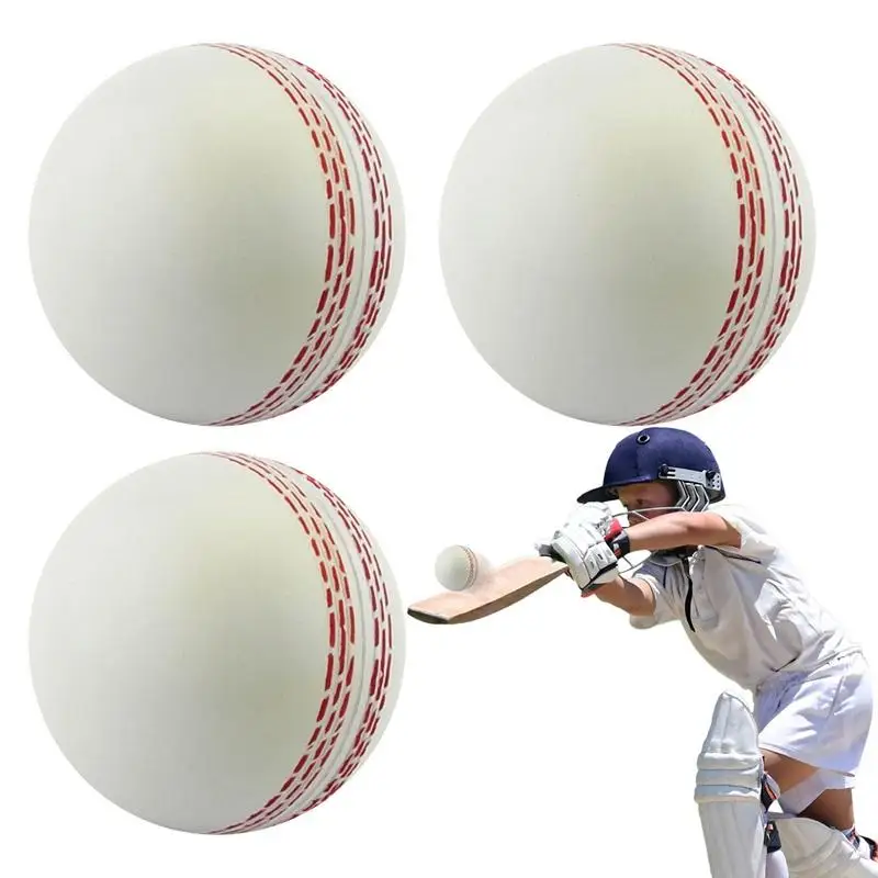 3pcs Sports Cricket Ball PU Training Balls sport Wind Swinging Bouncing Spinning Cricket Balls for Practice Portable Training