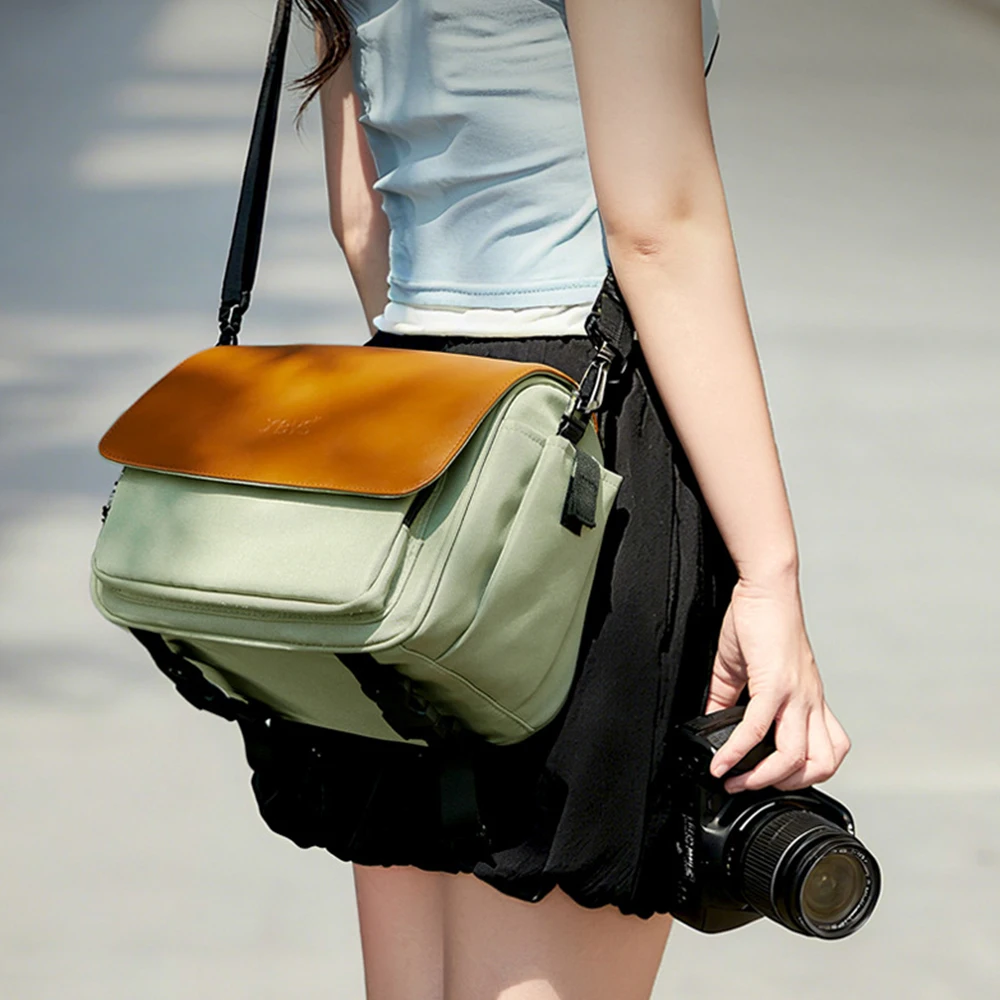 

Сумка-мессенджер с цветовым блокировочным дизайном, сумка для фотоаппарата DSLR, вместительная сумка через плечо, дорожная сумка, подходит для Fujifilm Can.