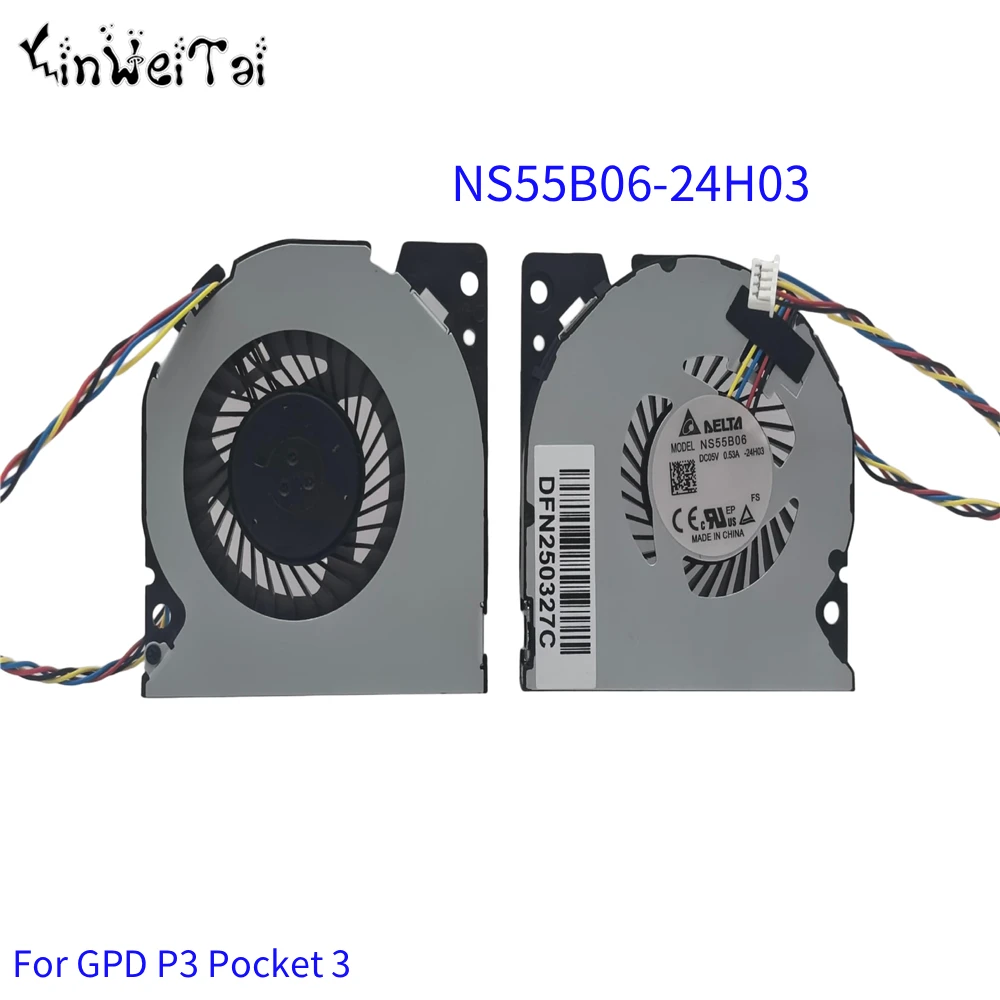Original fan for GPD P3 Pocket 3 NS55B06-24H03 POCKET 3 Handheld Gaming Laptop Mini PC NS55B06 -16E15 4Lines Laptop cooling fan
