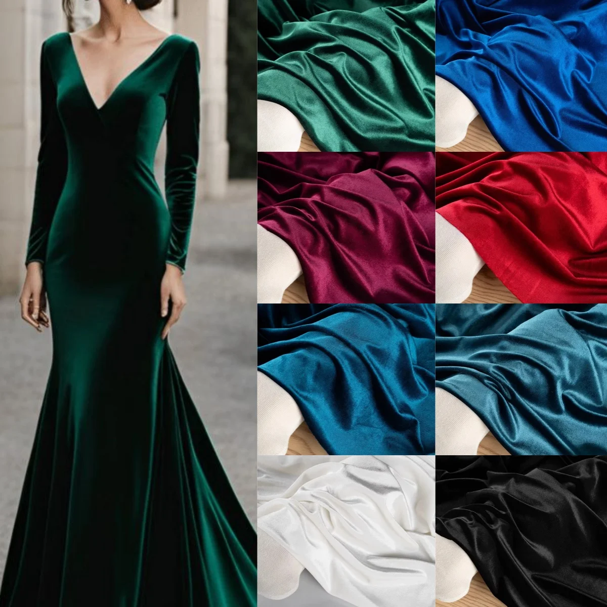 

Бархатная однотонная ткань, эластичная шелковистая золотая бархатная ткань для шитья с одеждой, сделай сам, сценический фон, скатерть, декоративная ткань