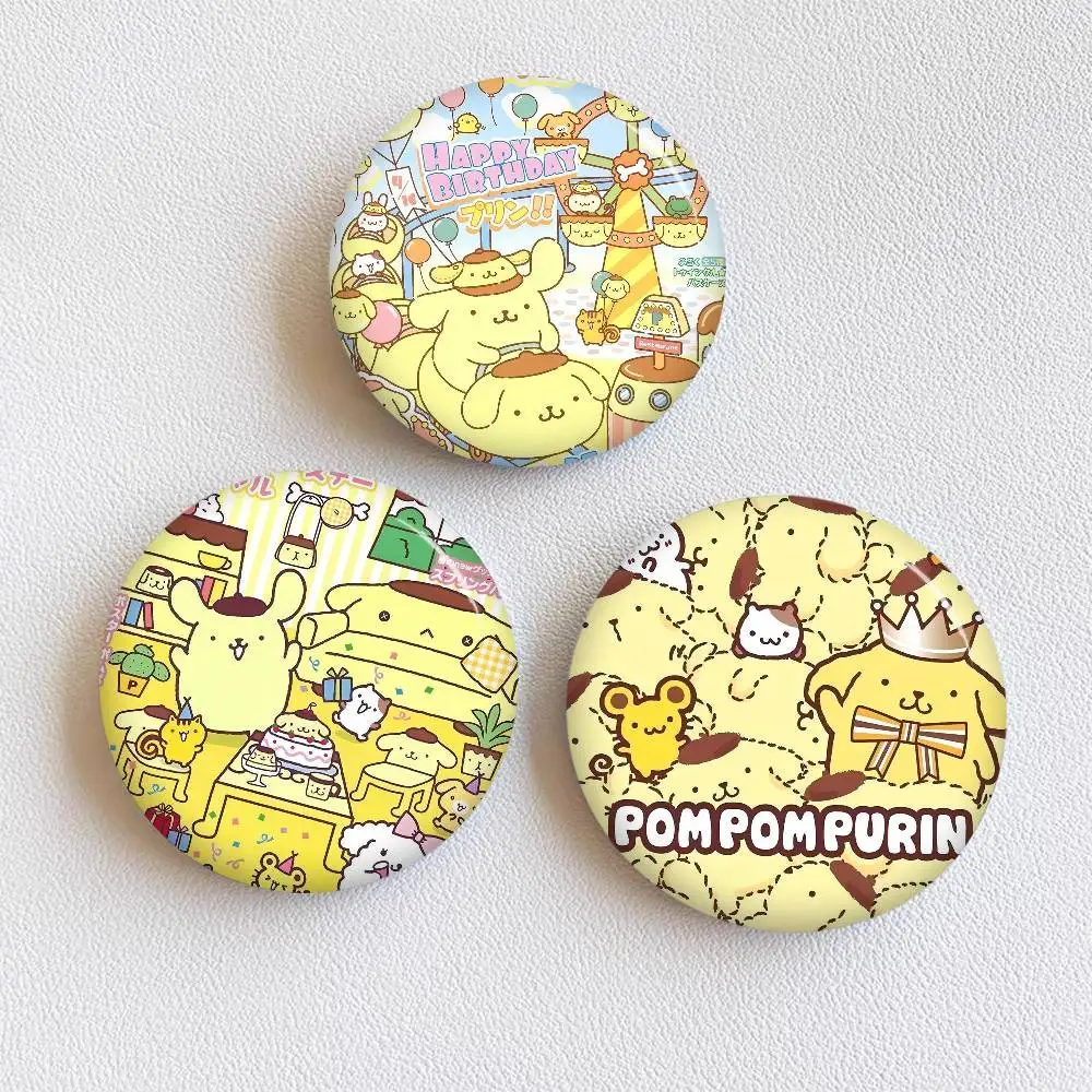 Pudding Dog Anime Tinplate Pin Button Custom Anime Role Old-school Brooch Cartoon Collar Badge Jewelry Gift Fans