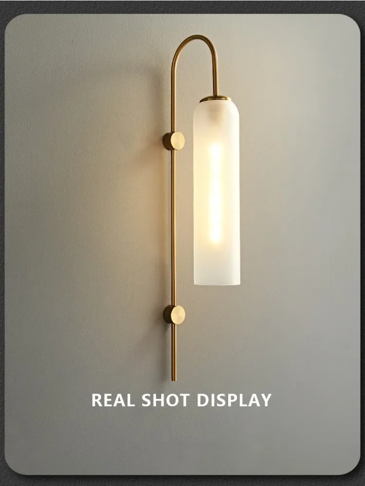 

Modern Glass Wall Lamp Living Room Bedroom Bedside Interior Corridor Home Nordic Scandinavian Style Gold LED e27 Sconce Lighting