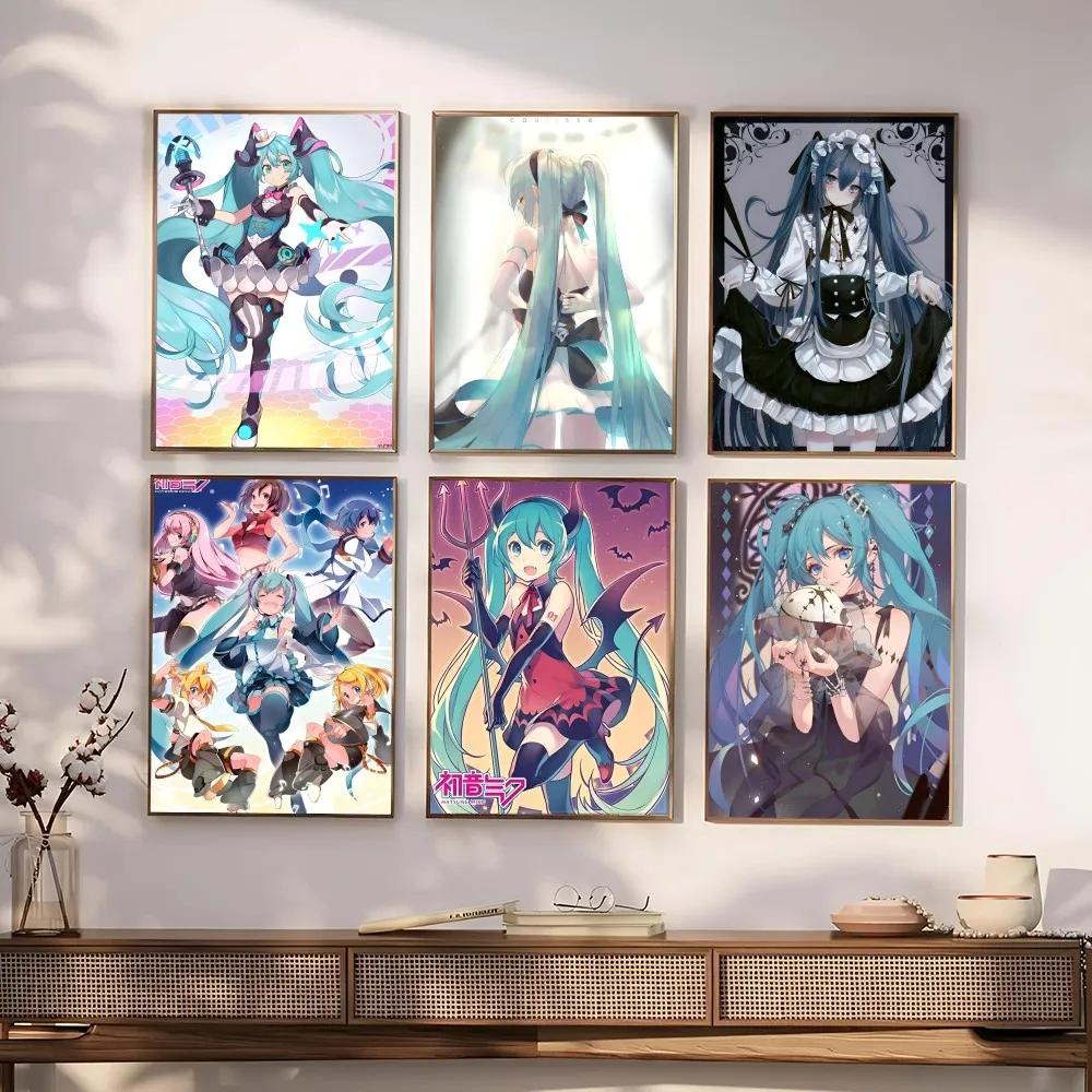 Anime H-Hatsune M-Miku Poster Paper Print Home Living Room Bedroom Entrance Bar Restaurant Cafe Art Painting Decoration