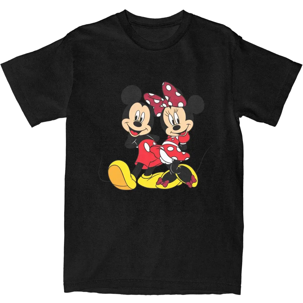 Men T Shirt  Mickey And Minnie Mouse T Shirts Harajuku Summer Tee Shirt Vintage Pattern Cotton Clothes Gift Idea