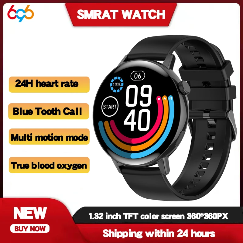 

New 1.32" Men Blue Tooth Call Smart Watch True Blood Oxygen Heartrate Monitoring Sport ​Fitness Tracker Music Women Smartwatch