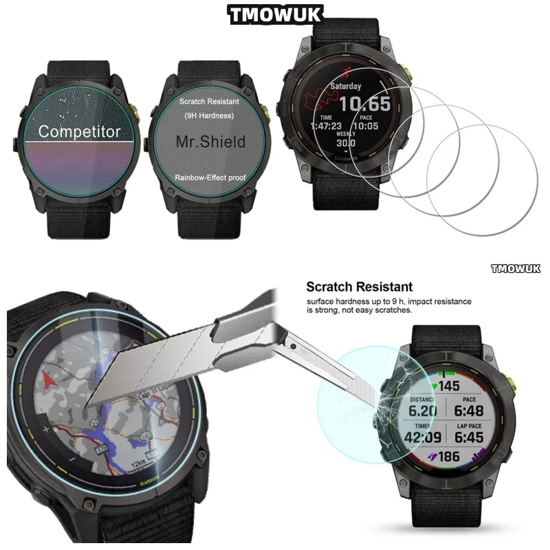 

For Garmin Enduro 2 3 Enduro2 Enduro3, Superior 9H Tempered Glass, Protects From Drops & Daily Wear.