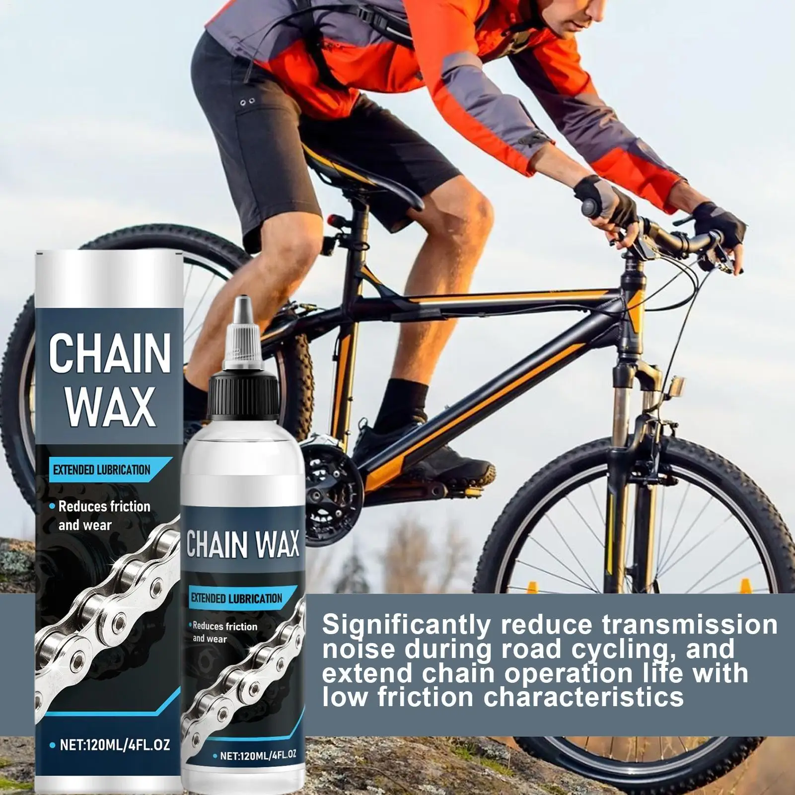 Bicycle Chain Lube 120ml Bike Chain Lubricant All Weather Lubricating Wax for Mountain Bike Road Bike Motorcycle Maintenance