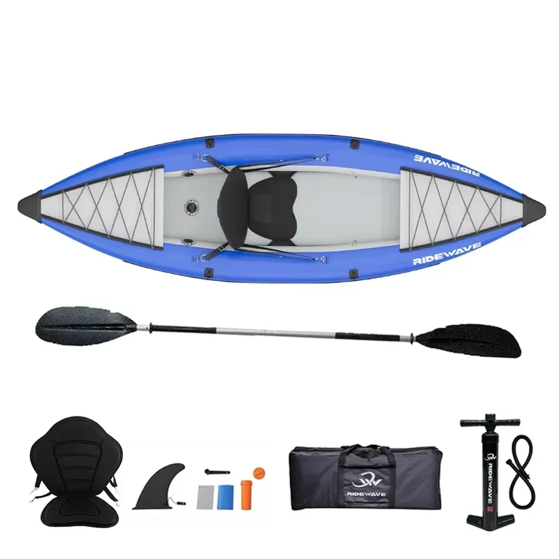 Single Person Folding Inflatable Fishing Kayak Dropstitch Canoe 3.1-4m Length for Lakes & Rivers Kayaking Jiangsu China