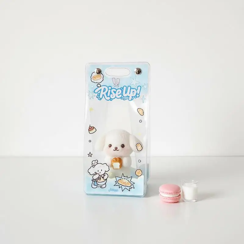 For 10cm 15cm Plush Dolls Storage Kawaii Clear PVC Doll Display Bag Cute Cartoon Prints Dust Proof Pouch Pendant