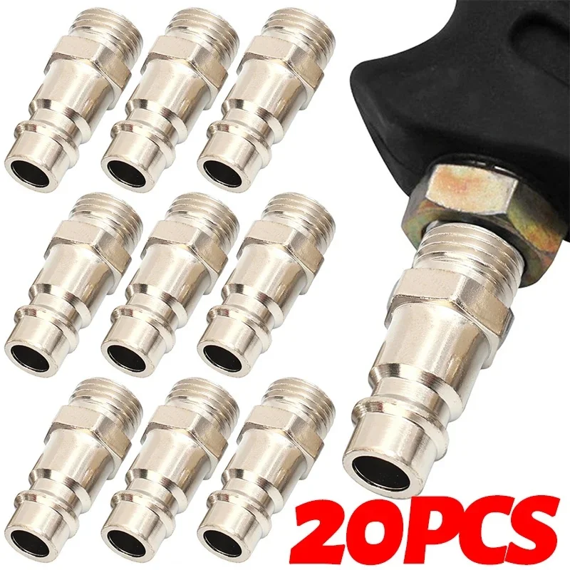 20/5pcs EU Pneumatic Quick Release Air Hose Fitting External Thread Quick Coupling Connector Compressor Accessories 1/4 Inch