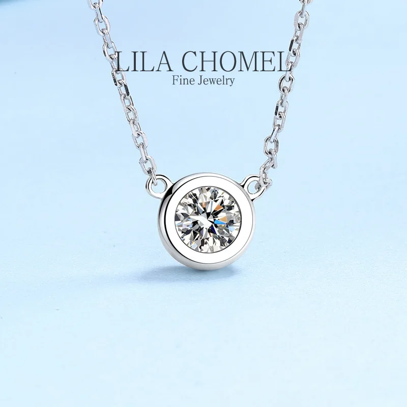 

Quality Diamond Pendant Gift PT950 Platinum Wedding Jewelry round 0.5/1ct VVS Moissanite Necklace for Women daily wear Versatile