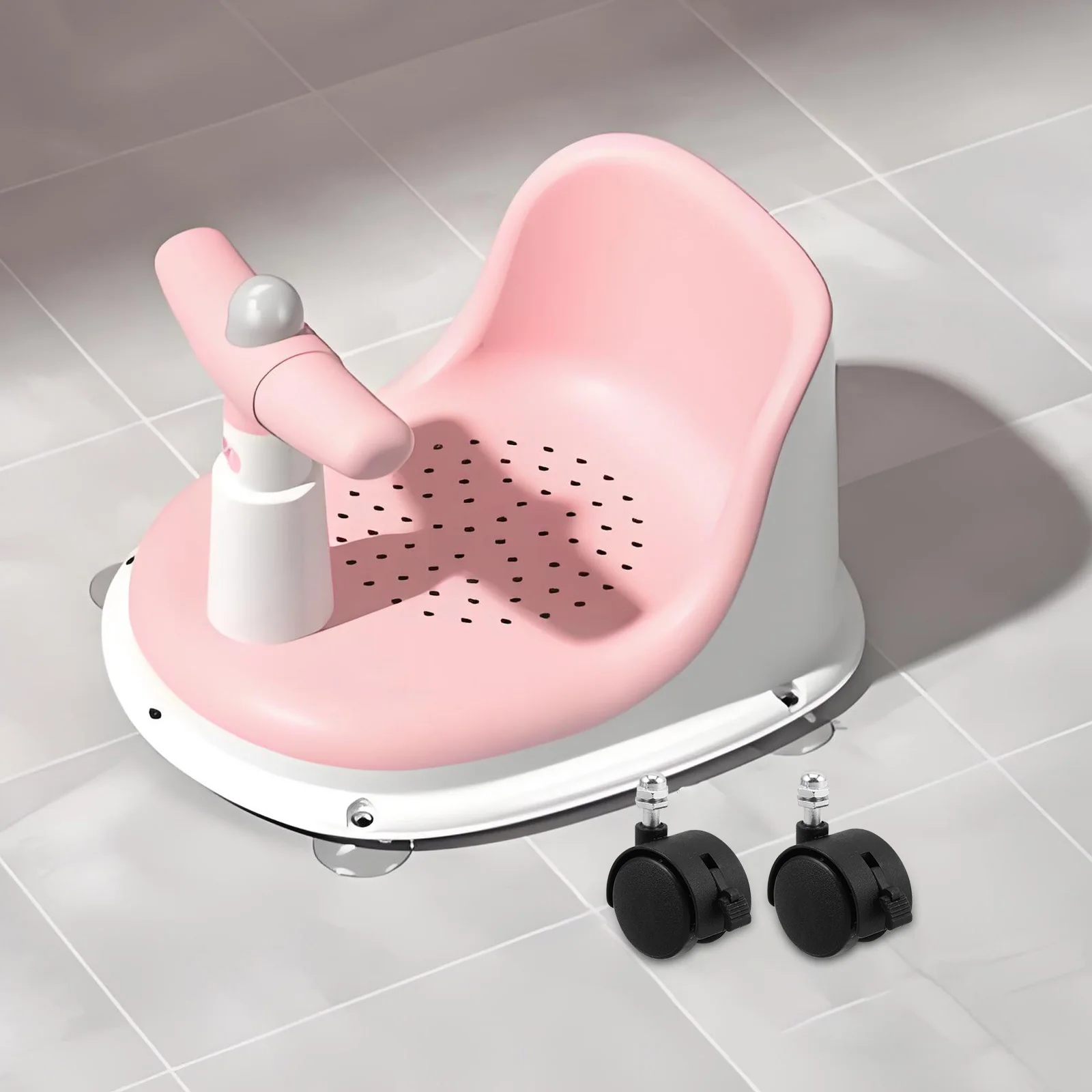 

2Pcs Plastic Baby Chair Universal Caster Wheels Brake Replacement for Baby Bath Seat Accessories Furniture Accessories