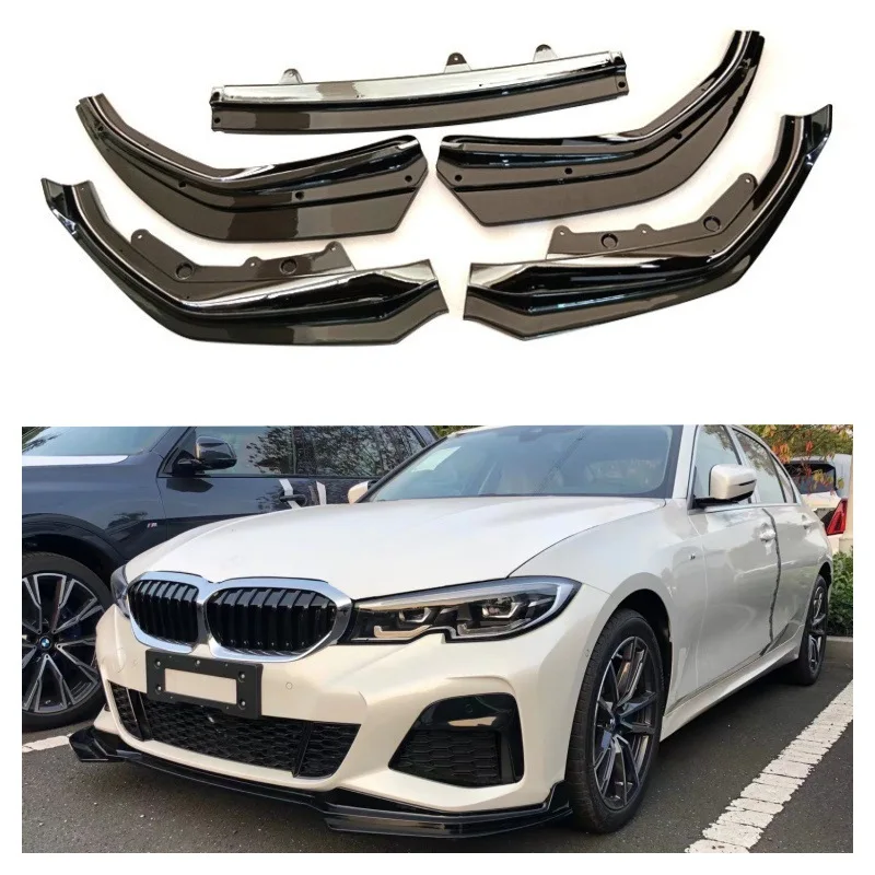 

Для 2020-2023 BMW 3 серии G20 MP черный Нижний Бампер Передняя юбка спойлер Комплект крыльев разделитель отделка защита нижней части