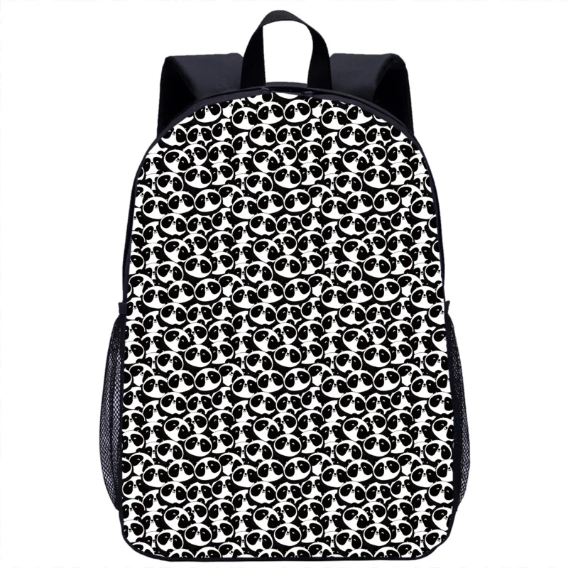 Mochila multifunções com panda impressão padrão para menino e menina, mochila escolar casual para uso diário, viagens