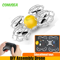 Children Diy Assembly Drones Ufo Toy Rc Drone  Mini Plane Remote Controlled Helicopter Interactive Educational Toys for Boys Kid