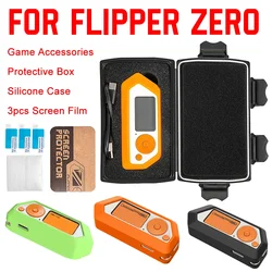 Custodia protettiva custodia per Flipper Zero Console di gioco custodia in Silicone portatile 3 pezzi pellicola trasparente per schermo accessorio di gioco