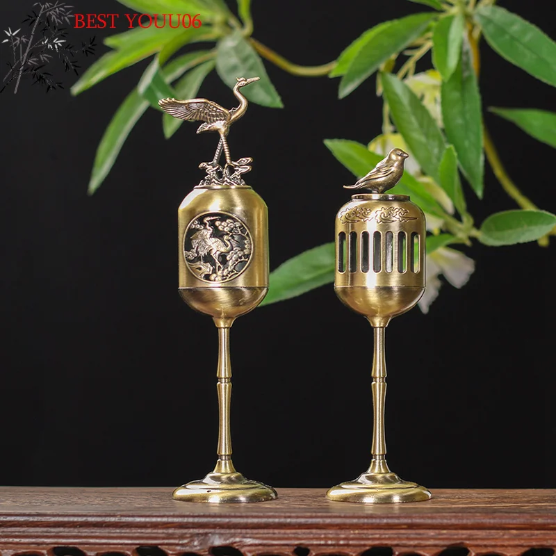 (YOUU06)Magpie Hollow Lamp Sandalwood Fragrance Censer Smoking Backflow Incense Holder Tea House Ornament Study Room Decor