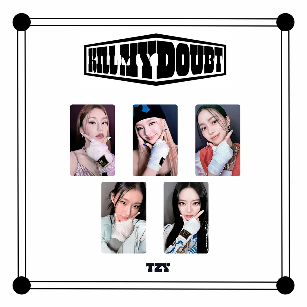 5Pcs/Set KPOP ITZY Photocards Kill My Doubt TZY Album Postcard Yeji Lia Ryujin Yuna Double-Sided LOMO Cards For Fans Collection