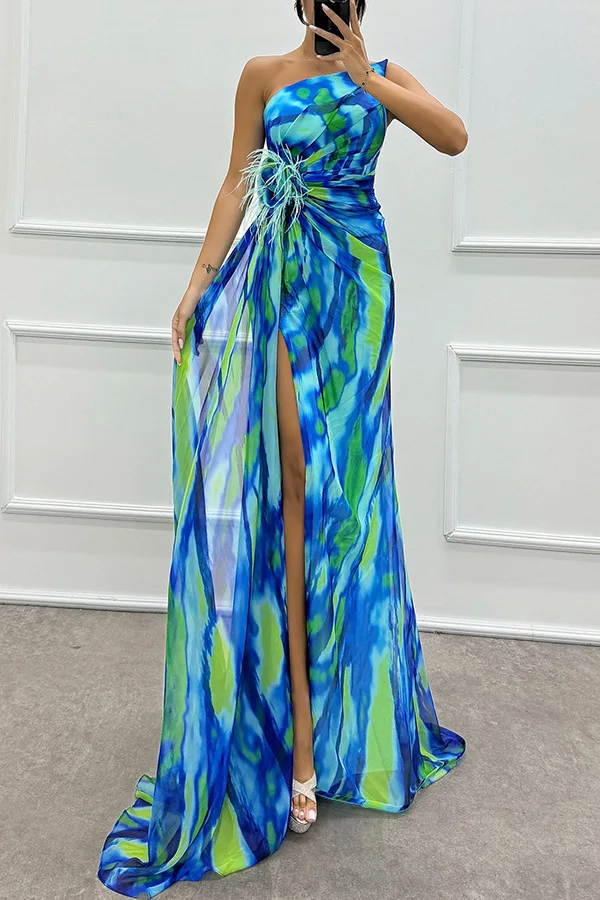 2023 Lente Vrouwen Chiffon Jurk Print Mouwloze Casual Jurk Boheemse Jurk Vrouwelijke Zomer Vakantie Mode Strand Dame Kleding