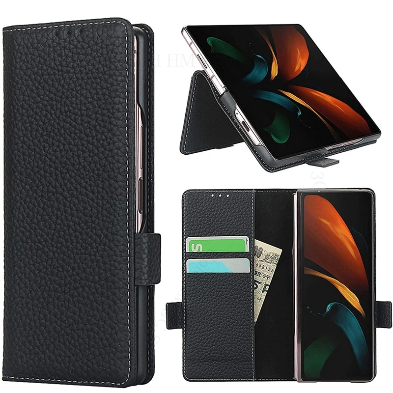 

Fundas For Samsung Z Fold 6 5 Leather Flip Kickstand Case Capa For Galaxy Z Fold6 5 4 Card Slot Wallet Stand Cover For Z Fold5 4