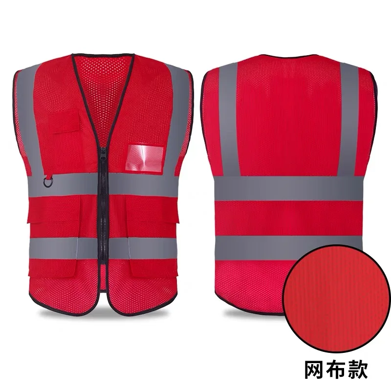 Hi Vis VIZ Excutive Vest High Visibility Reflective Mesh Vest Multi-pocket Safety Vest With Reflective Stripes Mens Summer Vestl