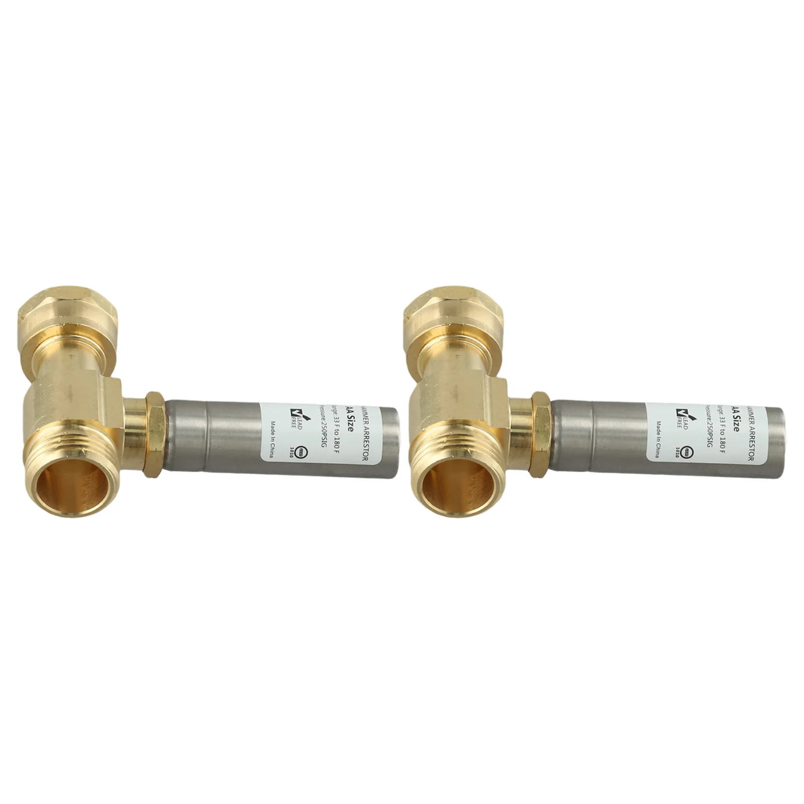 Edelstahl-Wasserhammerabsorber, 3/4 Zoll NH-Gewinde, Messing-T-Stück-Verbinder für Waschmaschinen, zur Geräuschreduzierung in der Sanitärinstallation. – Detail 19