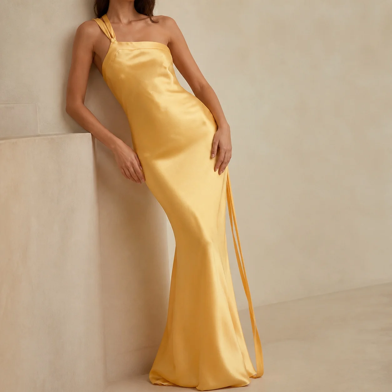 Women's Summer Wedding Guest Dress Elegant Off Shoulder Sleeveless Satin Bodycon Long Pencil Dress for Prom Wedding Guest