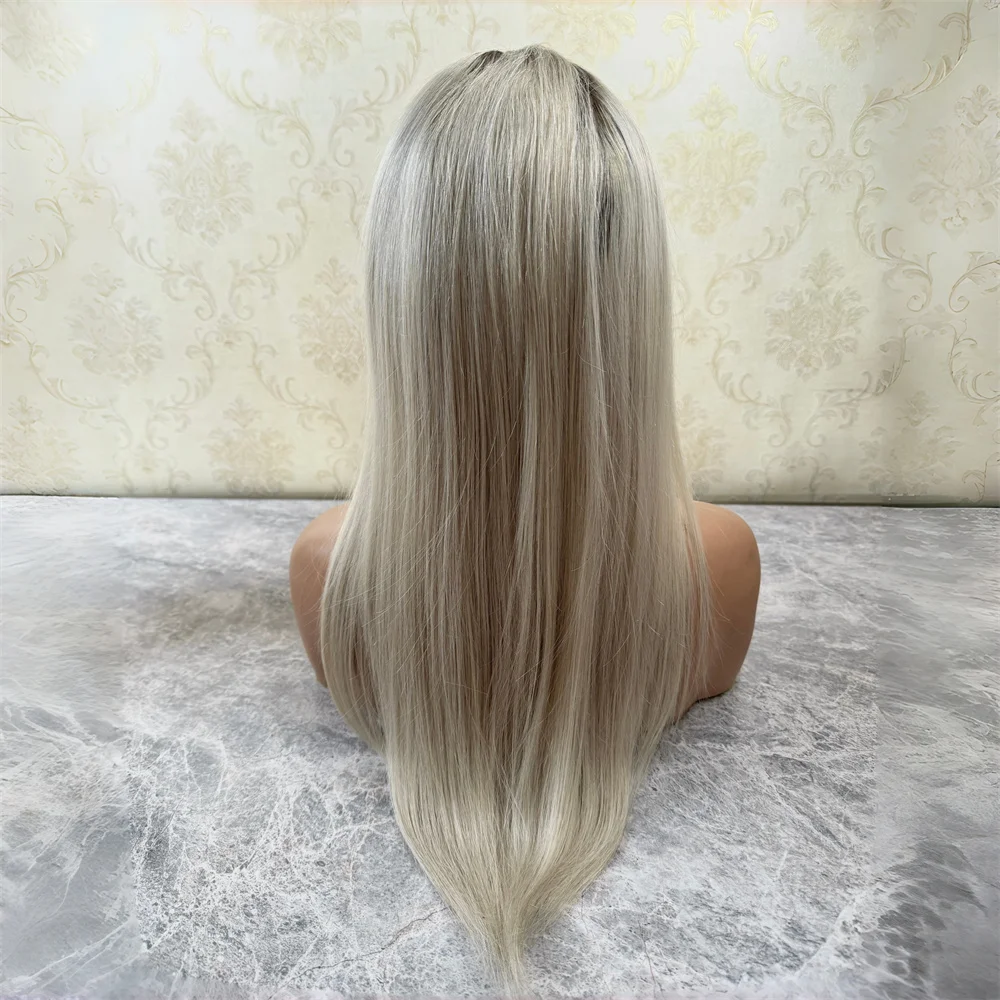 22 "HD شفاف البلاتين الرماد شقراء ملونة الدانتيل شعر مستعار أمامي شعر بشري لعذراء قبل قطعها 13X4 الدانتيل الباروكات الأمامية للنساء