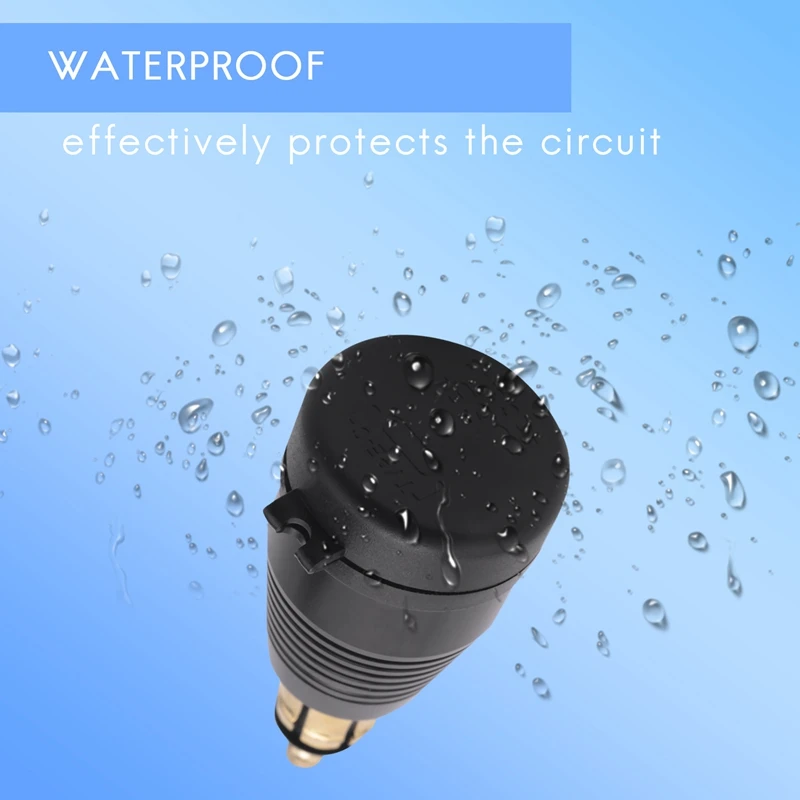Motorcycle DIN Plug Waterproof Charger to QC3.0 USB Charger & Type C 30W Power Delivery Adapter Socket-BTFL