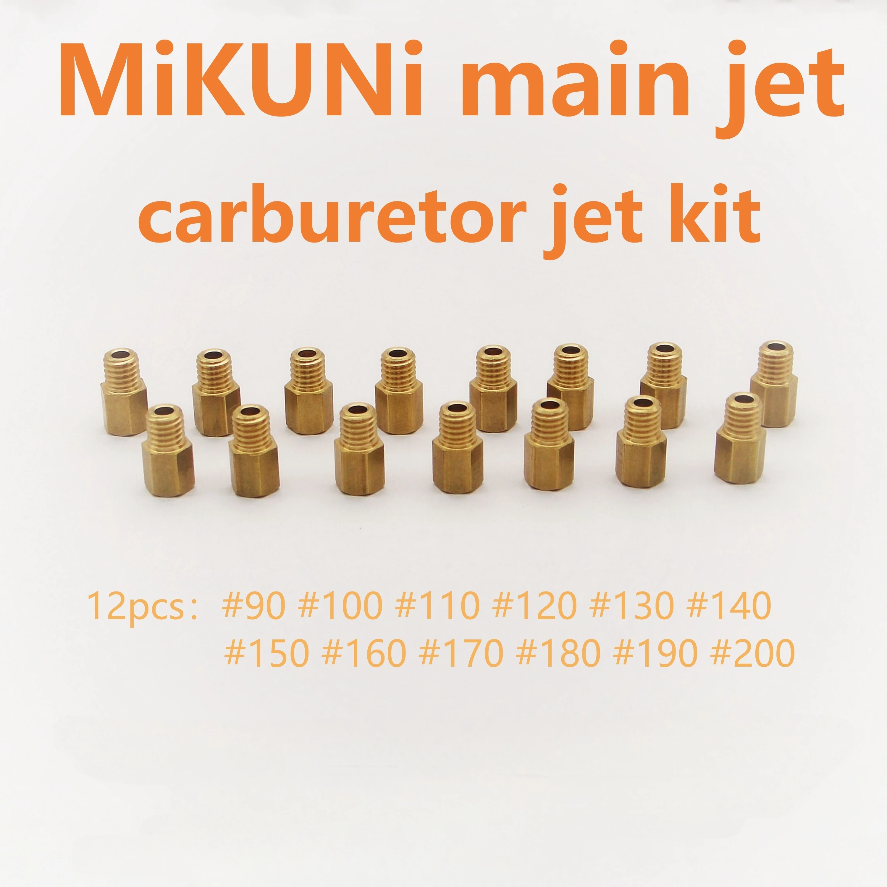 12pcs Carburetor Main Jets for MIKUNI VM/TM/TMX Carburetor #90-#200