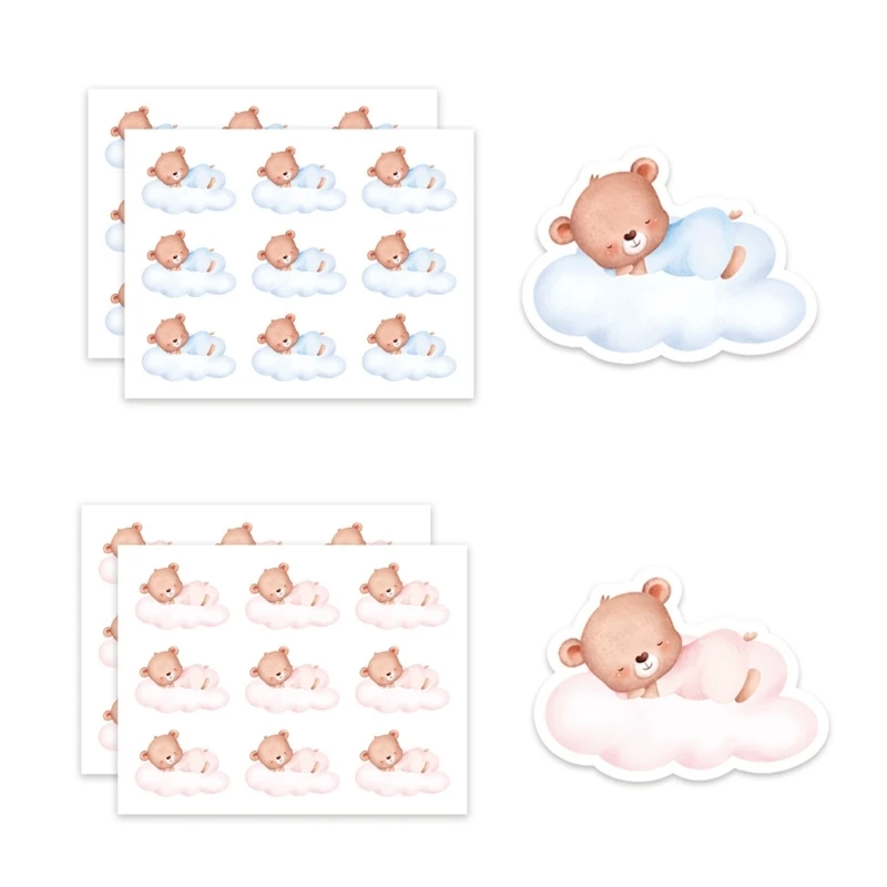 Gender Reveal Decorations Poster with Bear Girl or Boy Voting Stickers for Baby