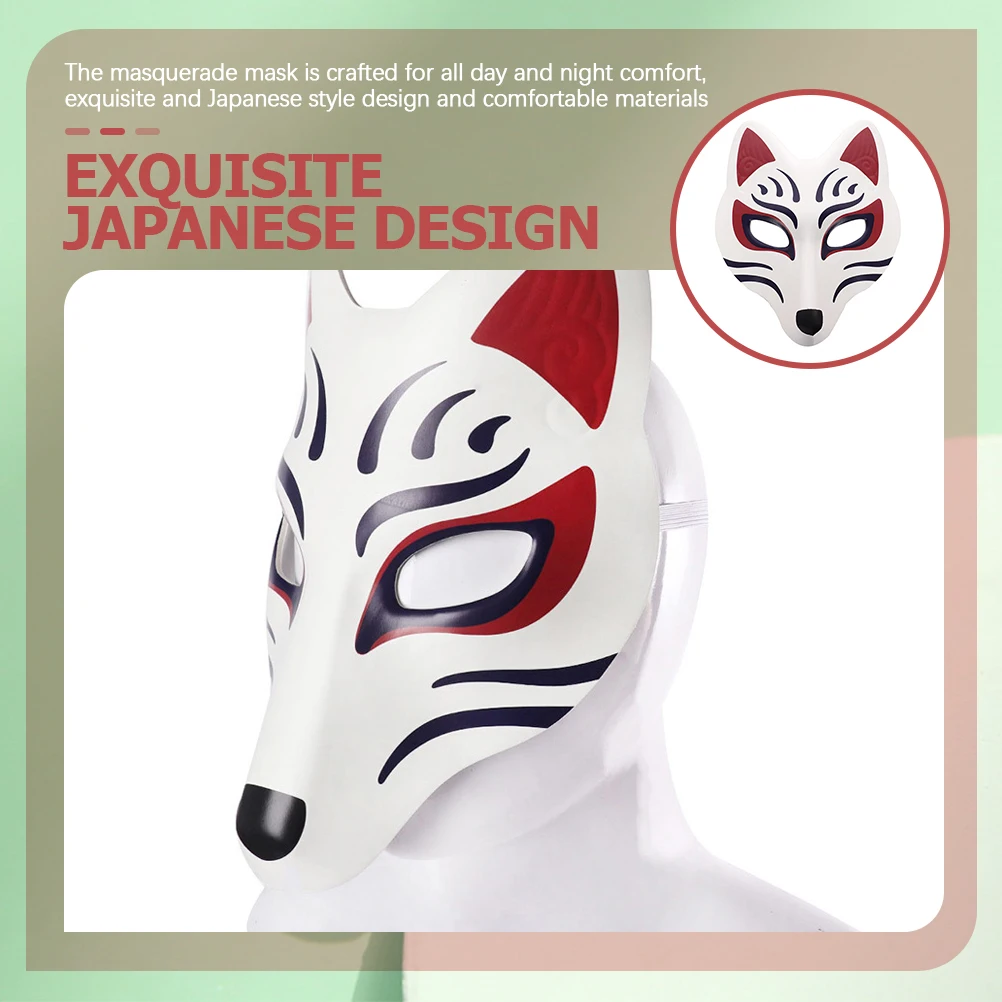 1pc 여우 얼굴 마스크 Kitsune Masquerade 소품 화이트 레드 블랙 동물 코스프레 마스크 파티 사진 장식 미용 장난감