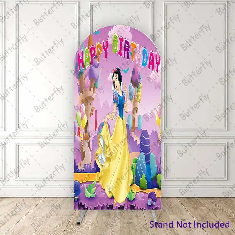 Cabin Fairy Forest Disney Cute Snow White Princess Seven Dwarfs Arch Backdrop Cover Girls Birthday Party Background Decoration