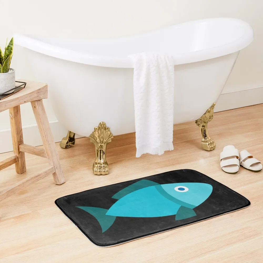 

Blue Fish Bath Mat Bathroom Kit Carpet Carpet Carpet Entrance Anti Slip Bath Stickers Mat