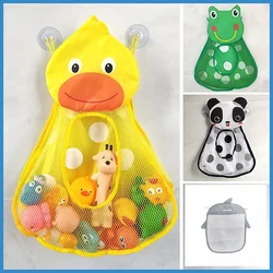 Brinquedos de banho do bebê bonito pato sapo malha net saco de armazenamento de brinquedos fortes ventosas saco de jogo de banho organizador do banheiro brinquedos de água para crianças