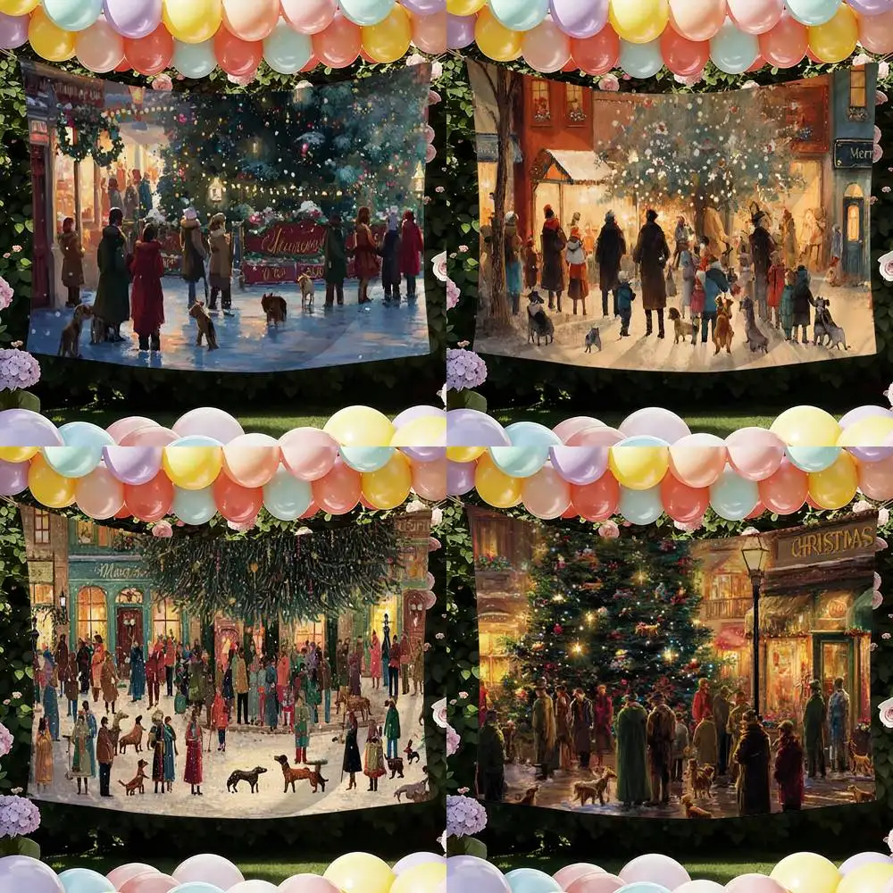 Colorful Christmas Art Town Funny Flags for Bedrooms Home Decor Items Outdoor Decors Garage Decoration Flaga
