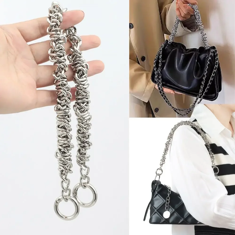 New 35cm Metal Bag Chain Gold Sliver Bag Shoulder Strap DIY Replacement Handbag Handles Personality Fashion Handbag Accessories