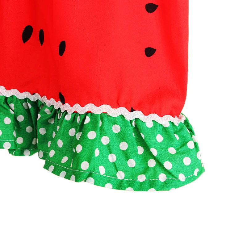 Girls Children European and American Summer Sleeveless Tank Top Watermelon Fruit Pattern Dress Bowknot Children\'s Skirt