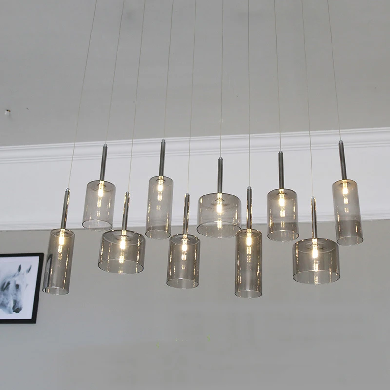 Modern glass pendant lights Nordic creative minimalist restaurant bar bar living room bedroom single head pendant lamp