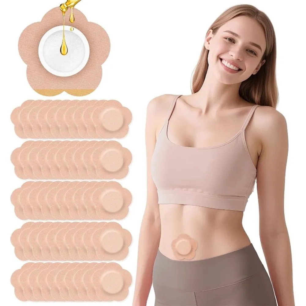 

20pcs Anti Leakage Castor Oil Patches Breathable Portable Castor Oil Pack Wraps No Wash Belly Button Patch Massage Therapy