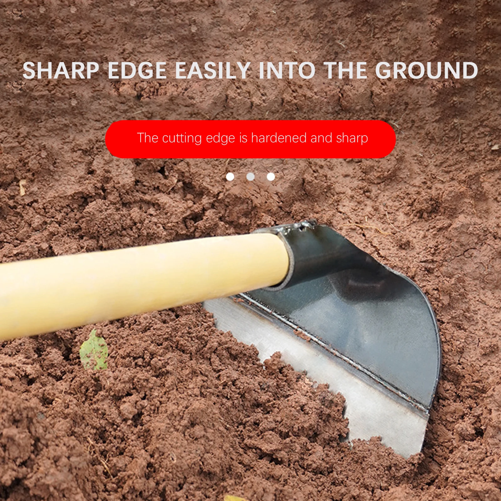 Durable Garden Hoe High Carbon Steel Farm Hoe for Vegetables Planting Loosening Soil Weeding Household Outdoor Farming Tools
