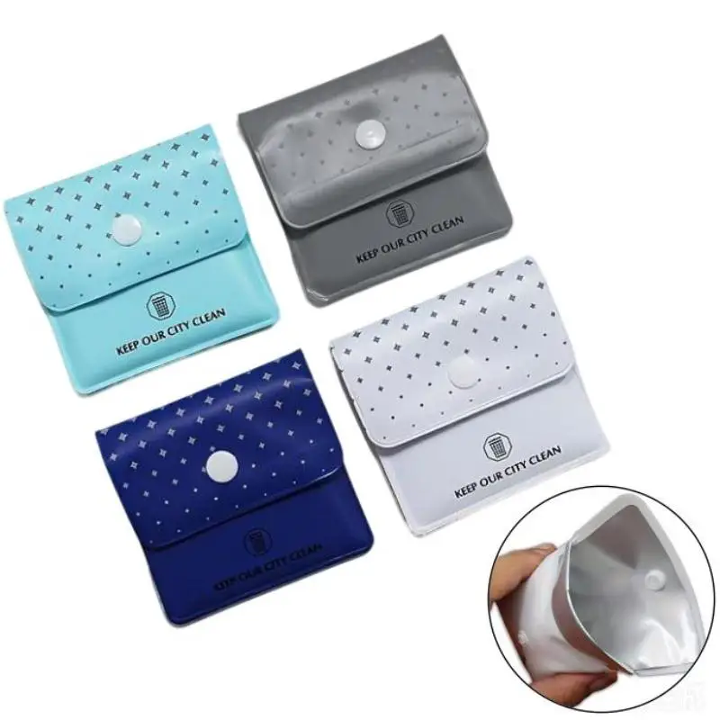 Waterproof Portable Pocket Ashtray Pouch Snap Button Reusable Outdoor Travel Hiking Daily Carry Mini Ash Storage Bag