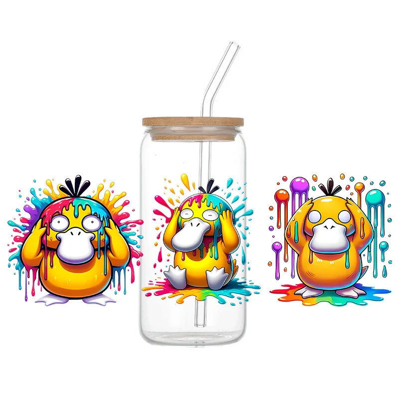 Anime For Poke Mon Transfer Sticker Cartoon Permanent UV DTF Sticker Waterdichte DIY Sticker  Pocket Monster Decoration Gift