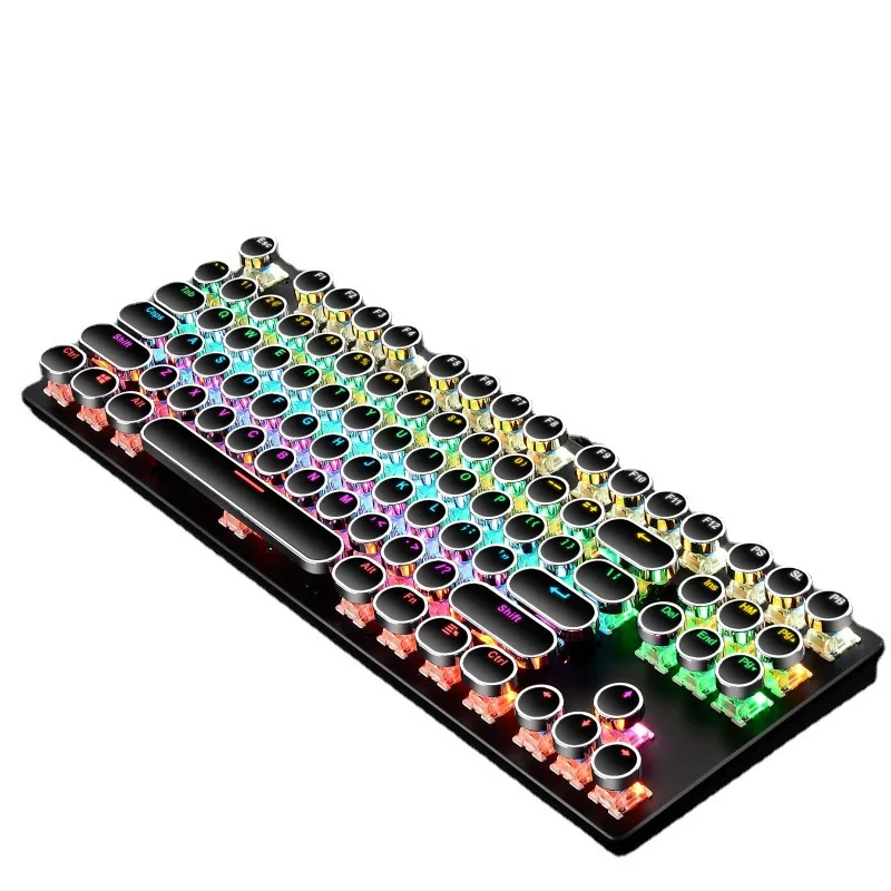 Stock available practical design  led gaming retro typewriter mechanical wired keyboard for laptop