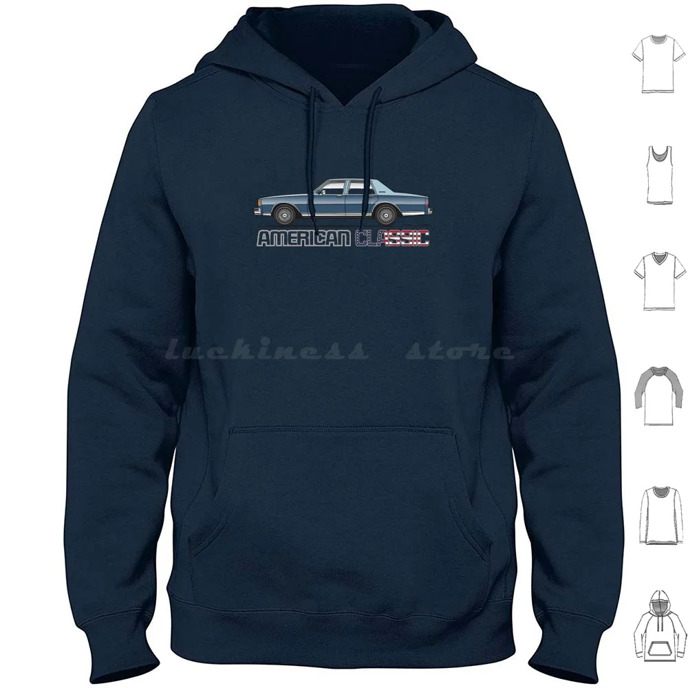 America Blue Hoodie cotton Long Sleeve 1977 77 1978 78 1979 79 Chevy Caprice V8 350 Full Size Custom 454 Lowrider