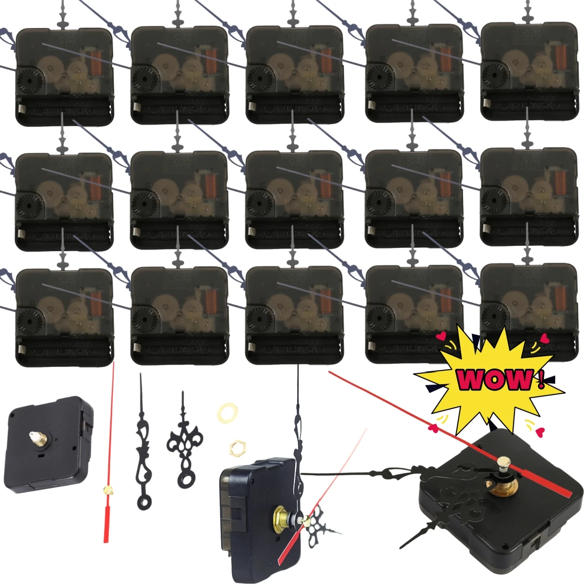 1~10PCS Mute Quartz Wall Clock Movement Mechanism+Hands Needles Kit Practical Movement Repair Repair Parts Replacem