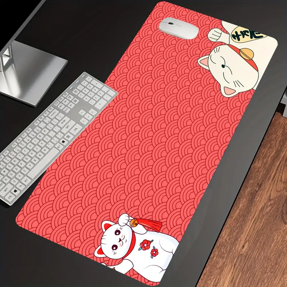 

Коврик для мыши Lucky Cat, милый HD-коврик для стола, увеличенный игровой коврик для клавиатуры, большой XXL коврик для геймеров 90x40