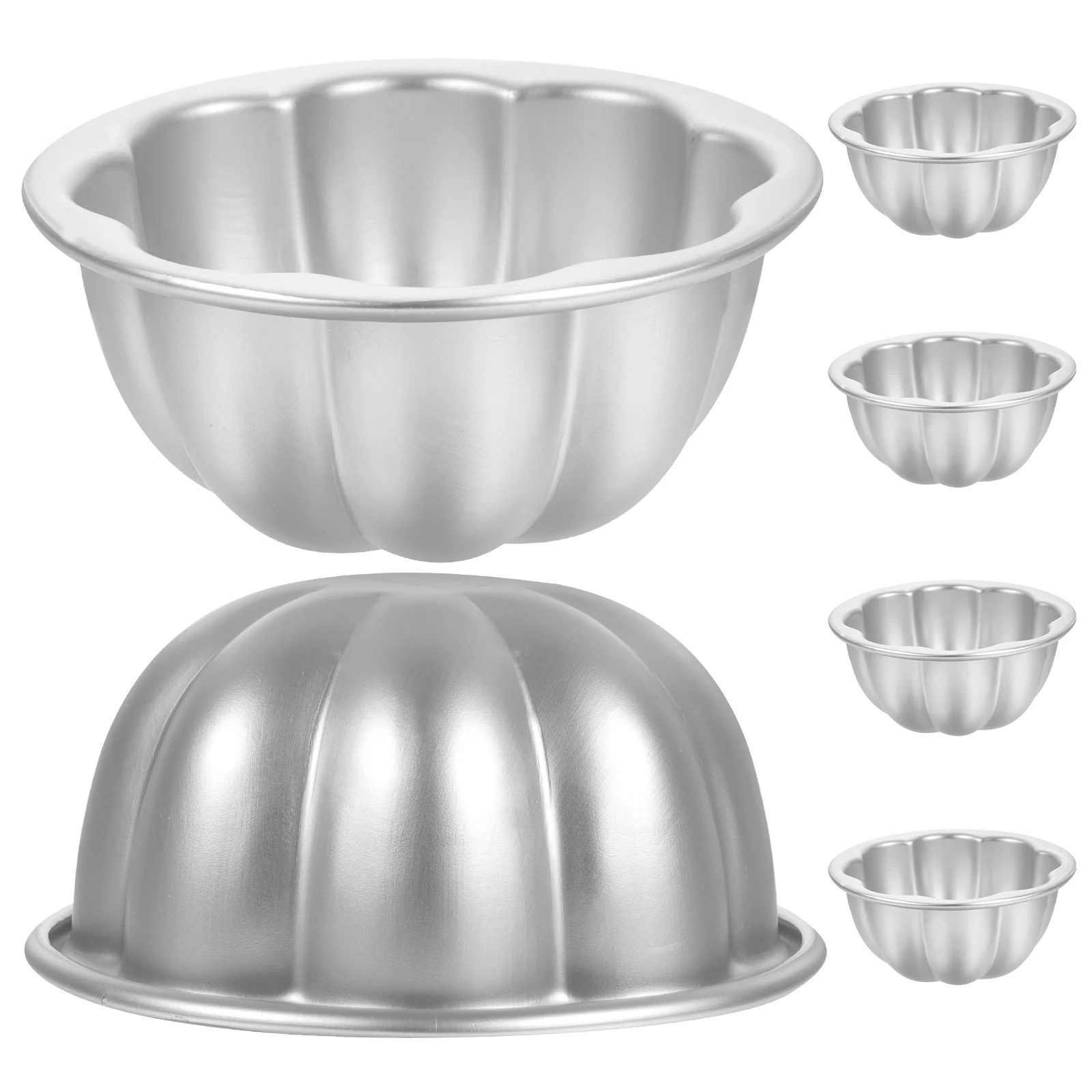 

6 Pcs Cake Mold Muffin Cups Non stick Pudding Molds Pan Baking Tart Aluminum Alloy High Grade Stable Material Fine for Parties