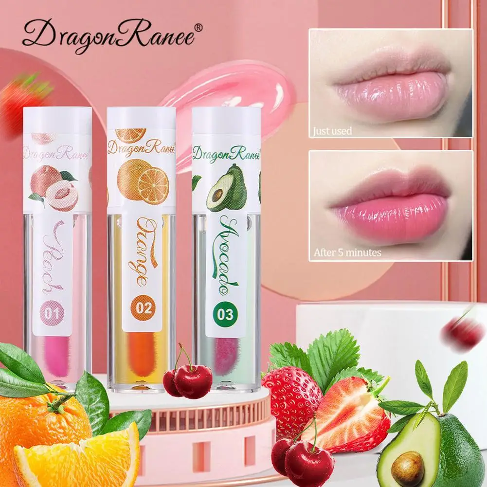 Frucht lippen öl feuchtigkeit spendend pflegende Verfärbung Lip gloss fruchtiger Duft Frauen Schönheit Lippen balsam Pflege Kosmetik