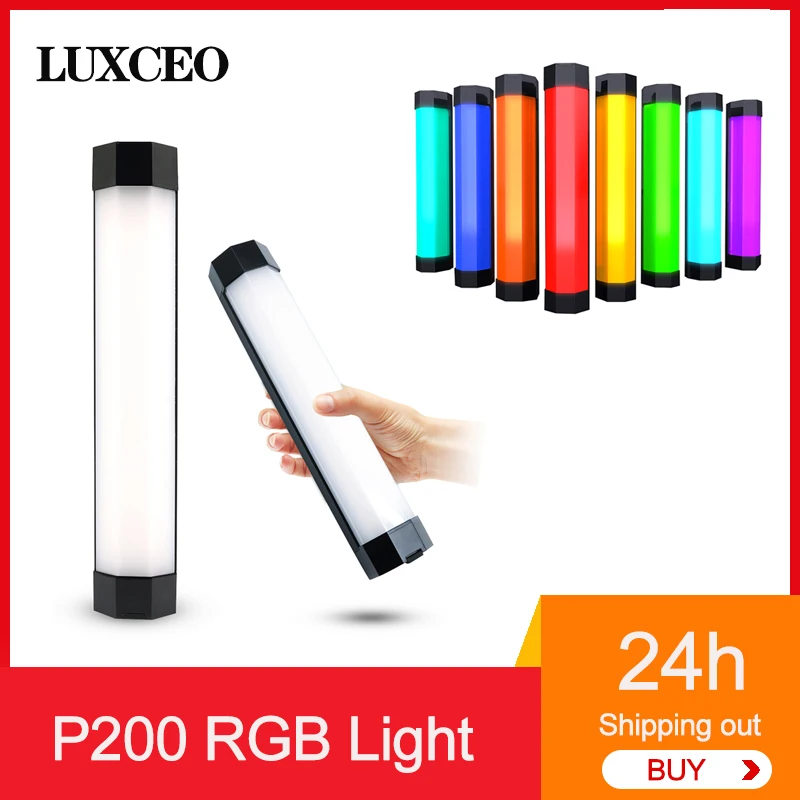 LUXCEO P200 IP67 Rainproof RGB Tube With APP Control LED Video Light For Studio Photo Product Lighting Handheld RGB Light Tube